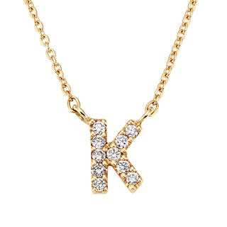 K18イエローゴールド ダイヤモンド イニシャルペンダントK