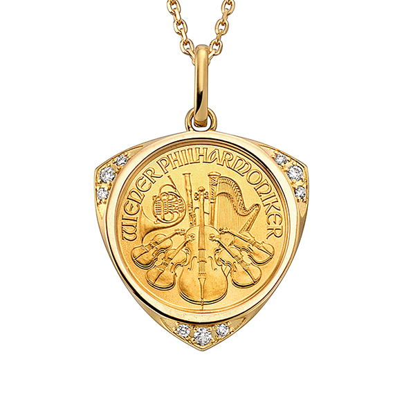 ウィーン金貨ハーモニー 1/25オンス ダイヤモンド ペンダント