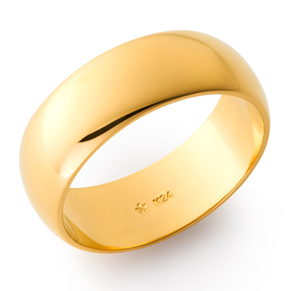 純金 平甲丸リング （幅約7mm）