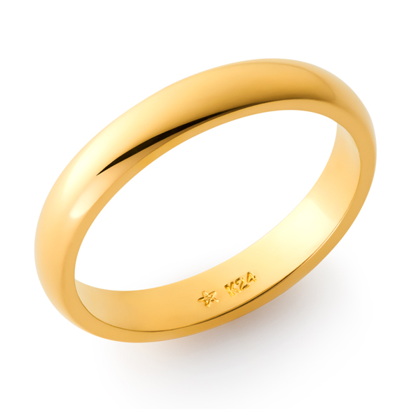 純金 平甲丸リング （幅約3mm）
