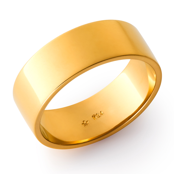 純金 平打 リング （幅約7mm）