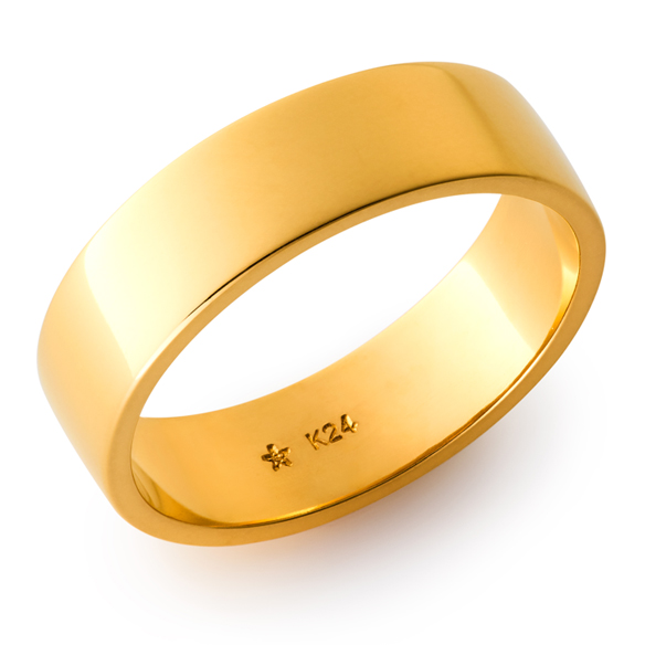 純金 平打リング （幅約5mm）