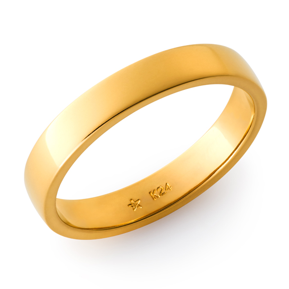 純金 平打 リング （幅約3mm）