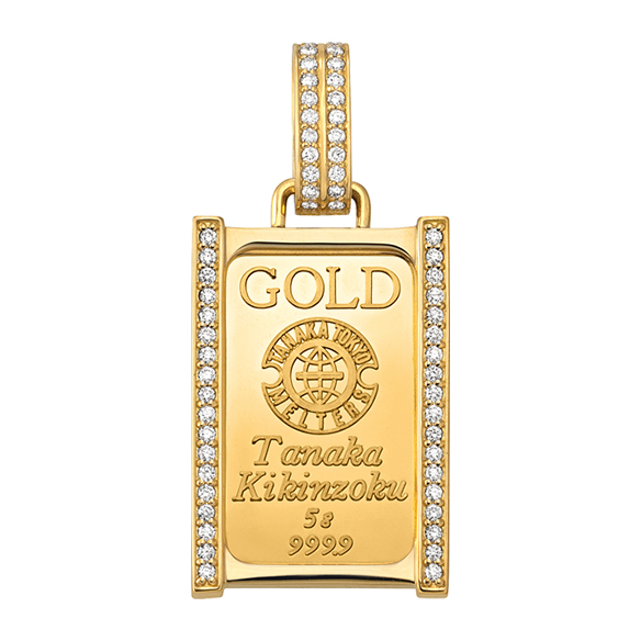 純金5gコインバー ダイヤモンド ペンダントトップ