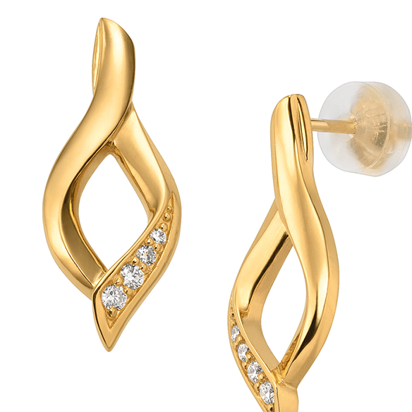 純金 ダイヤモンド ピアス