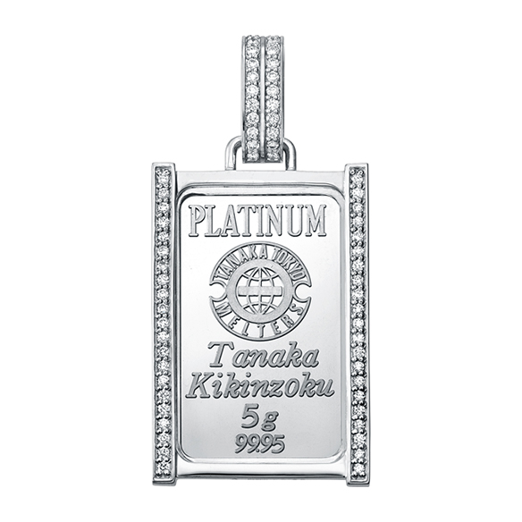 純プラチナ5gコインバー ダイヤモンド ペンダントトップ