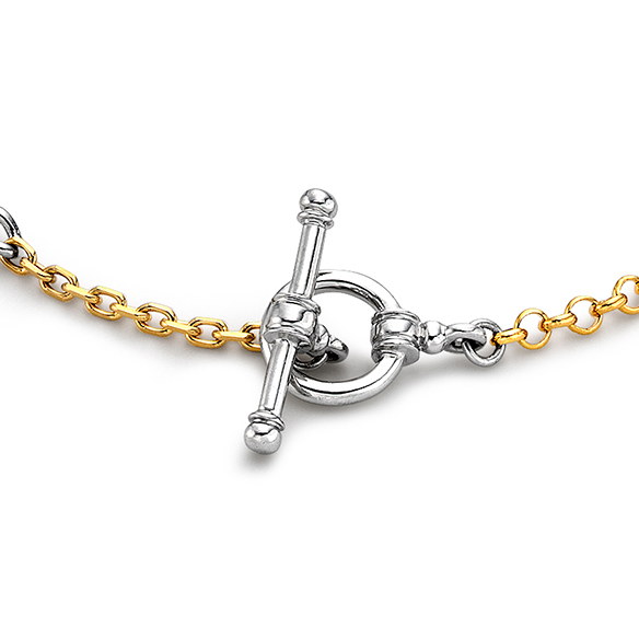 プラチナ/K18イエローゴールド ブレスレット 18cm