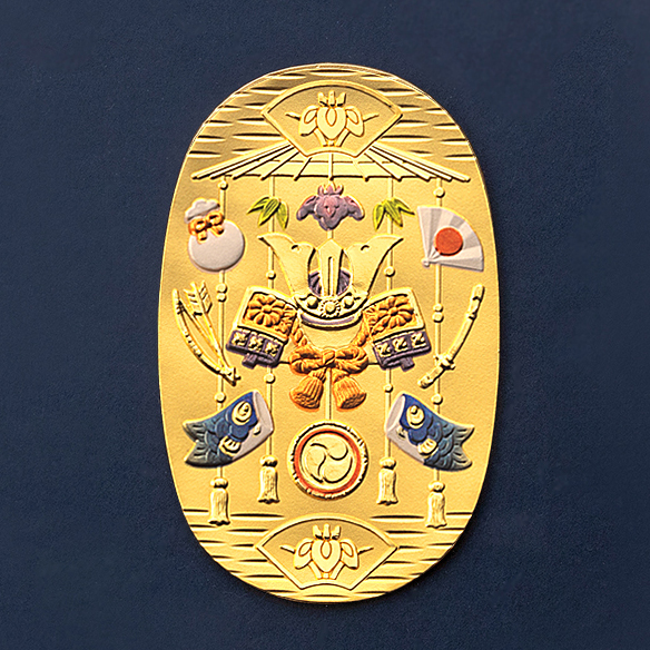 純金彩色小判額 「端午の節句」