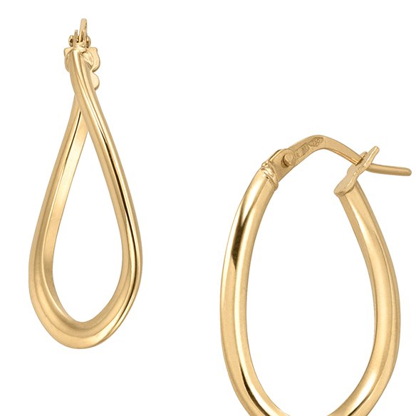 〔イタリア製〕K18イエローゴールド ピアス