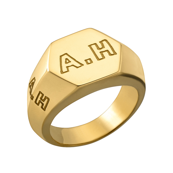 A.H K18 シグネットリング | 高品質 金・プラチナ