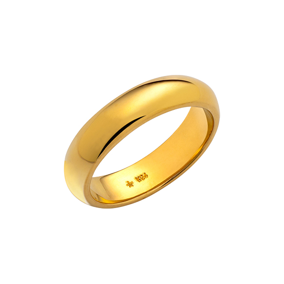 純金 甲丸リング（幅約5mm） | 高品質 金・プラチナ