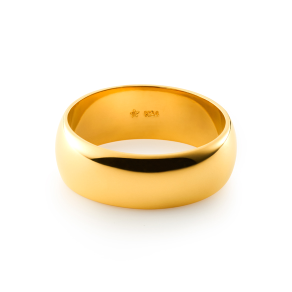 純金 平甲丸リング （幅約7mm）