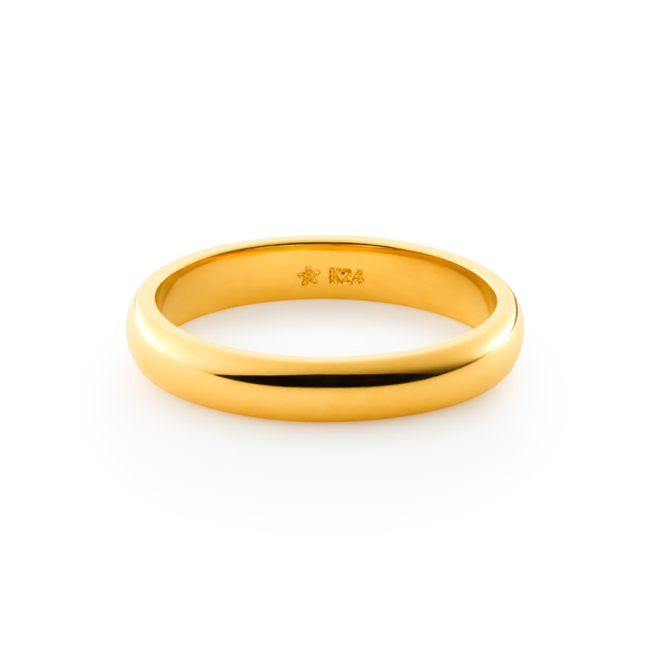純金 平甲丸リング （幅約3mm）