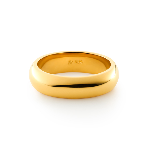 純金 甲丸リング （幅約5mm）
