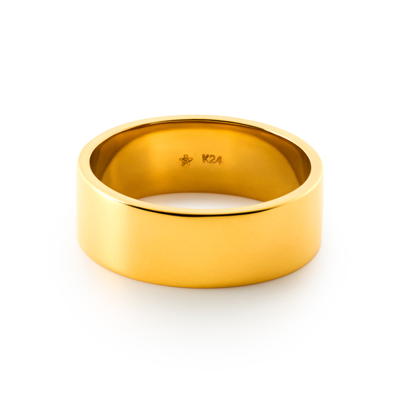 純金 平打 リング （幅約7mm）