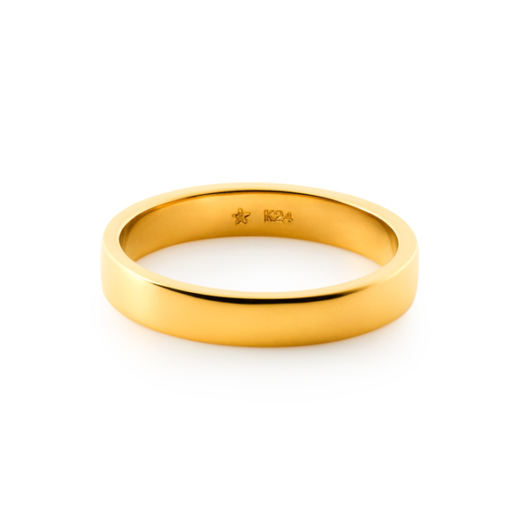 純金 平打 リング （幅約3mm）