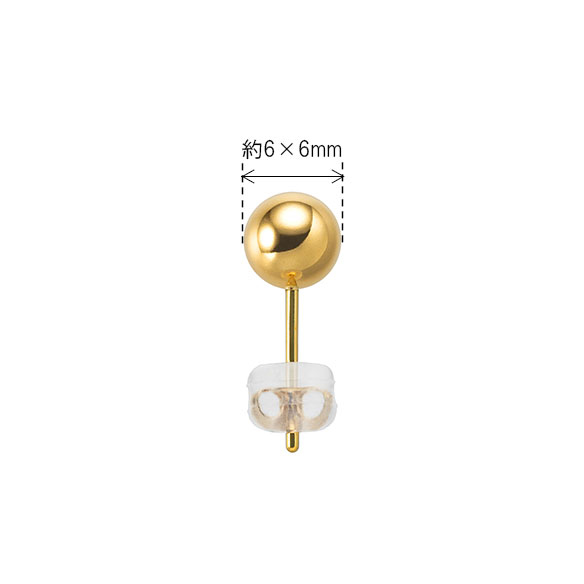 K18イエローゴールド ボールピアス 6mm | 高品質 金・プラチナ