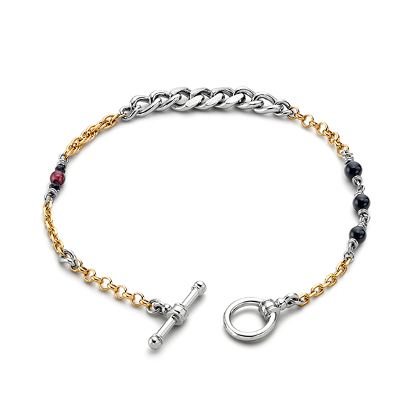 プラチナ/K18イエローゴールド ブレスレット 18cm