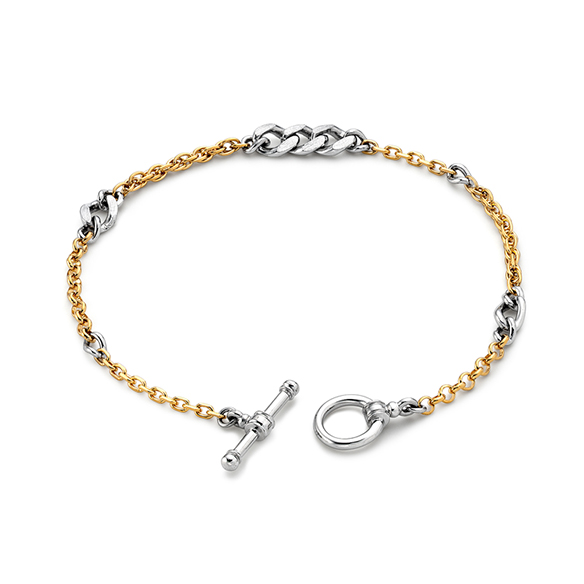 プラチナ/K18イエローゴールド ブレスレット 18cm