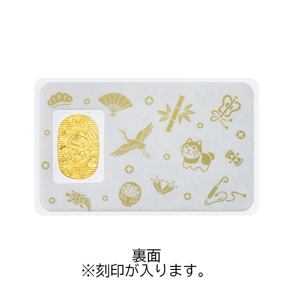 純金 小判カード 招福小槌 3g