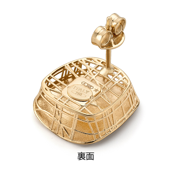 〔イタリア製〕K18イエローゴールド ピアス