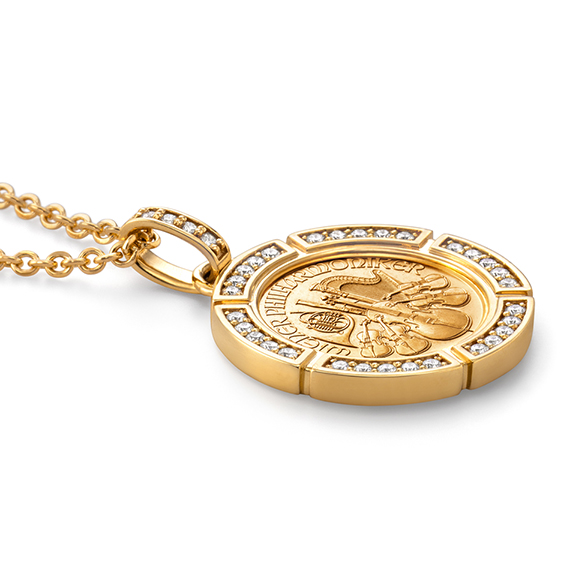 【数量限定 150個】ウィーン金貨ハーモニー 1/25オンス ダイヤモンド ペンダント