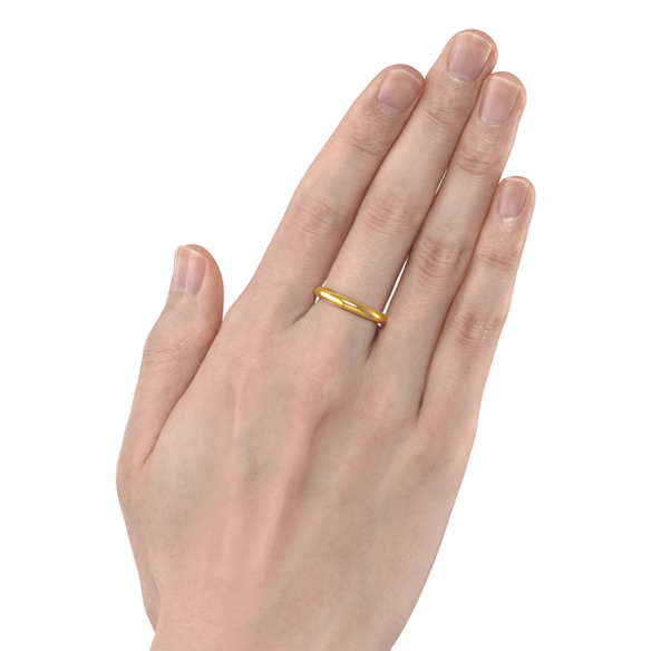 純金 甲丸 リング （幅約3mm）
