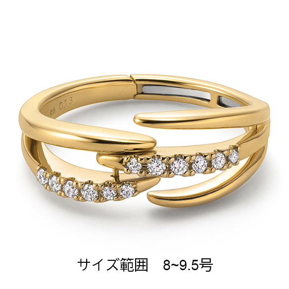 K18イエローゴールド ダイヤモンド リング