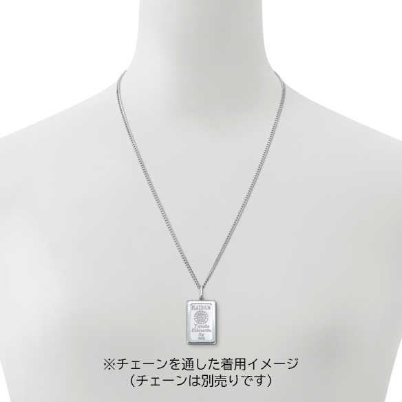 純プラチナ5gコインバー ダイヤモンド ペンダントトップ | 高品質 金