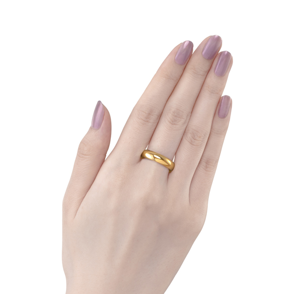 純金 甲丸リング （幅約5mm）