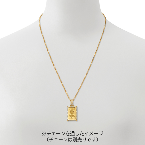 純金5gコインバー ダイヤモンド ペンダントトップ