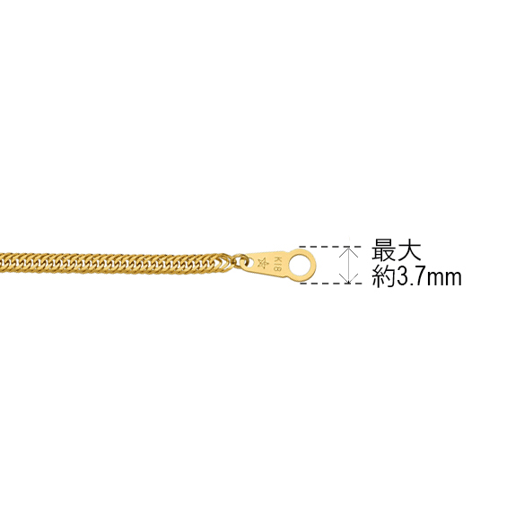 K18イエローゴールド キヘイネックレス （12面カットトリプル） 4.1g/40cm