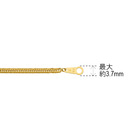 K18イエローゴールド キヘイネックレス （12面カットトリプル） 5g/50cm