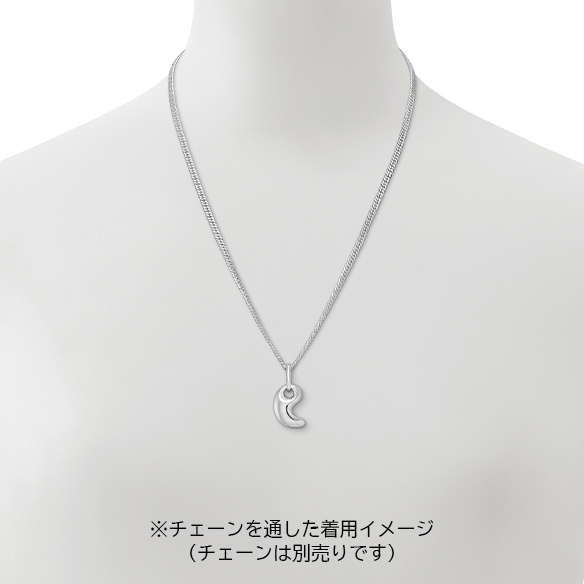 プラチナ 勾玉ペンダントトップ （小）管付き