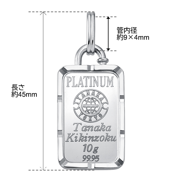 純プラチナ10gコインバー ペンダントトップ