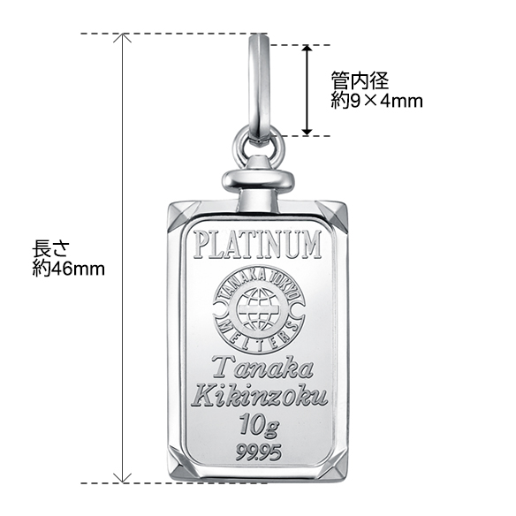 純プラチナ10gコインバー ペンダントトップ