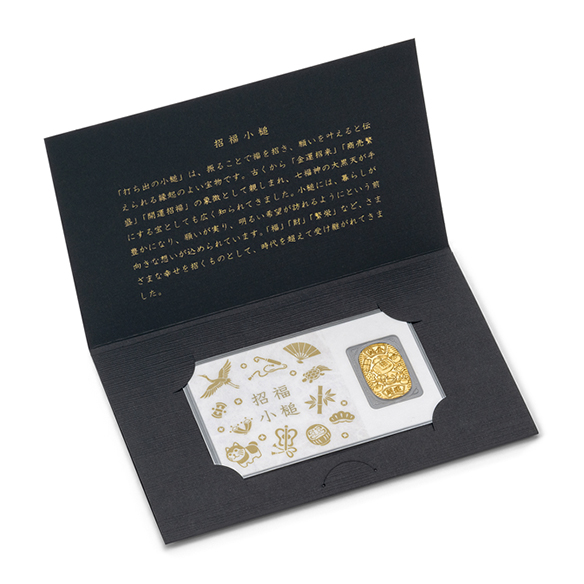 純金 小判カード 招福小槌 3g