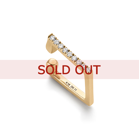 【SOLD OUT】■K18イエローゴールド ダイヤモンド イヤーカフ