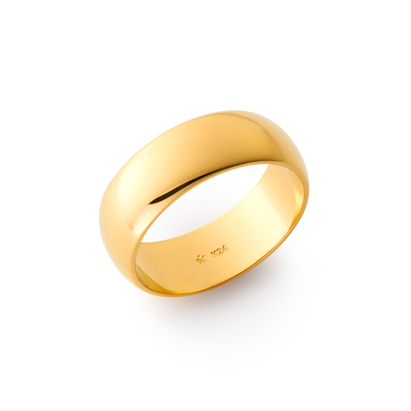 純金 平甲丸リング （幅約7mm）