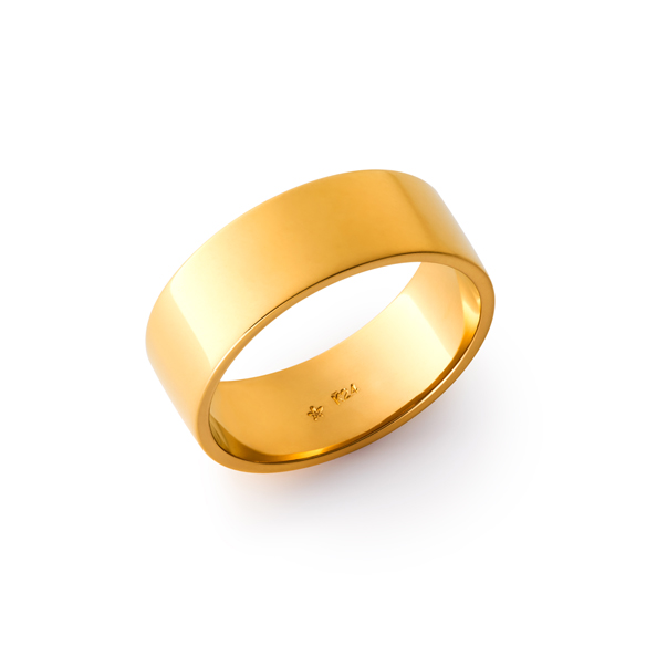 純金 平打 リング （幅約7mm）