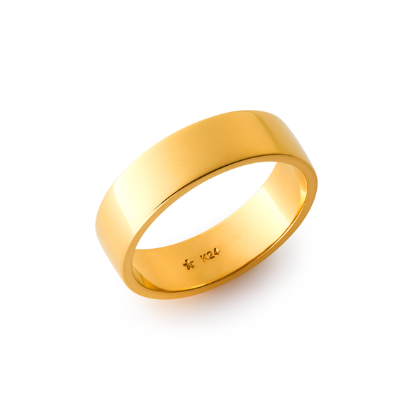 純金 平打リング （幅約5mm）
