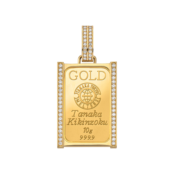 純金10gコインバー ダイヤモンド ペンダントトップ