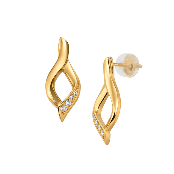 純金 ダイヤモンド ピアス