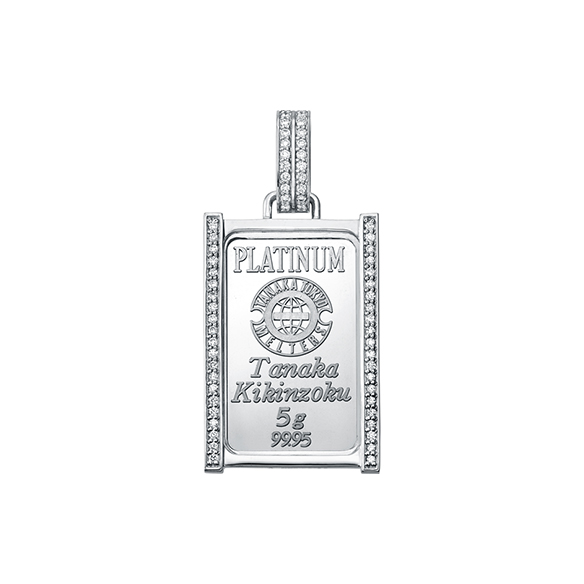純プラチナ5gコインバー ダイヤモンド ペンダントトップ