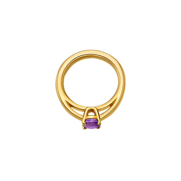 純金 誕生石ベビーリングペンダントトップ（2月の誕生石：アメシスト）
