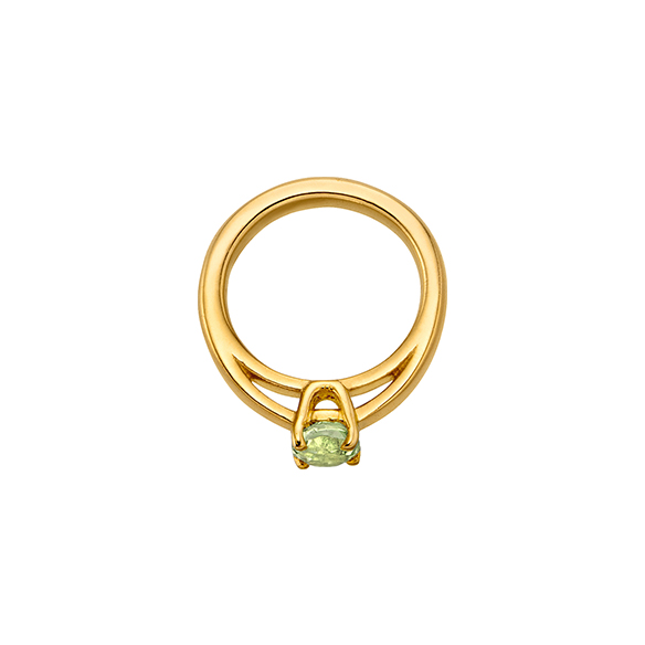 純金 誕生石ベビーリングペンダントトップ（8月の誕生石：ペリドット）