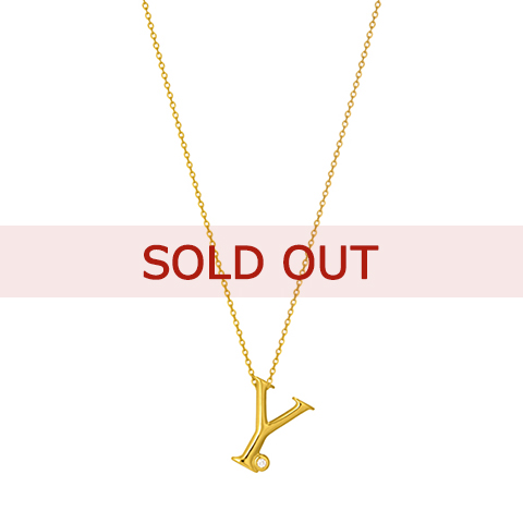 【SOLD OUT】■K18イエローゴールド  ダイヤモンド イニシャルペンダント Y