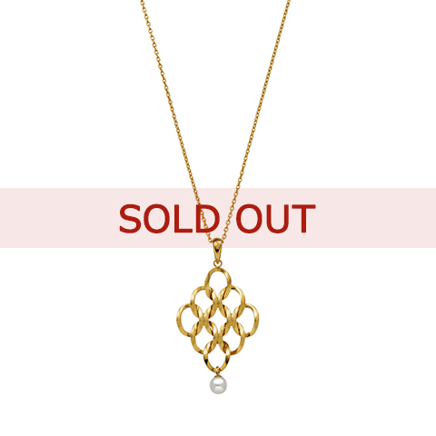 【SOLD OUT】■K18イエローゴールド アコヤ真珠 ペンダント