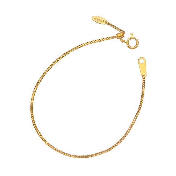 純金 キヘイブレスレット （2面カット） 15cm（セミオーダー商品）