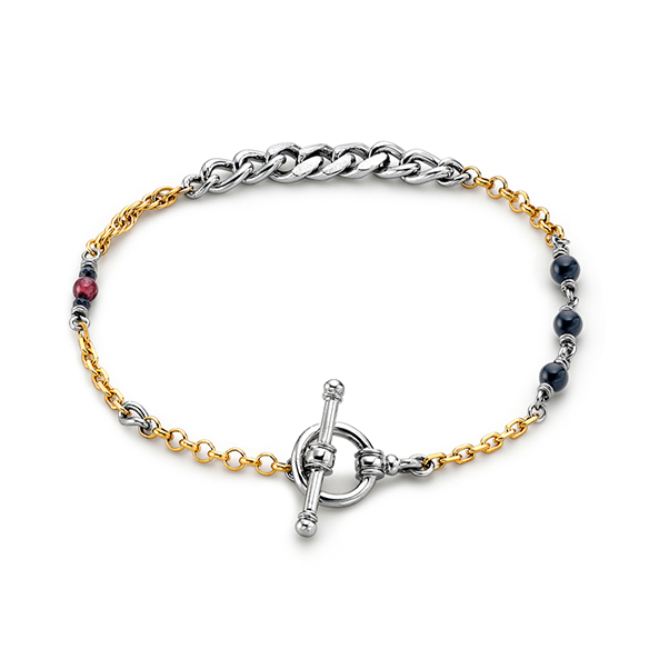 プラチナ/K18イエローゴールド ブレスレット 18cm